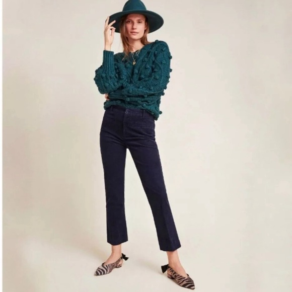 Size 2 anthropology, crop black pants wide leg - Picture 2 of 3